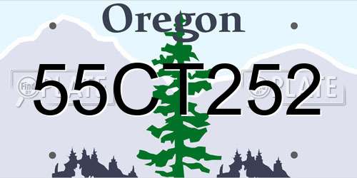 55CT252 Oregon License Plate