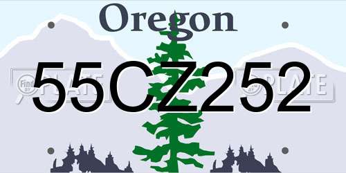 55CZ252 Oregon License Plate