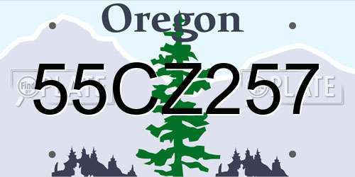 55CZ257 Oregon License Plate