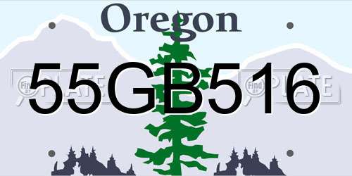 55GB516 Oregon License Plate