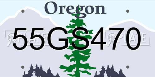 55GS470 Oregon License Plate