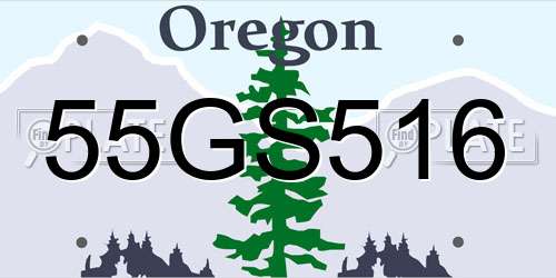55GS516 Oregon License Plate
