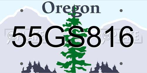 55GS816 Oregon License Plate
