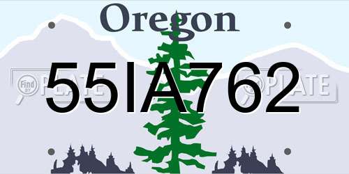 55IA762 Oregon License Plate