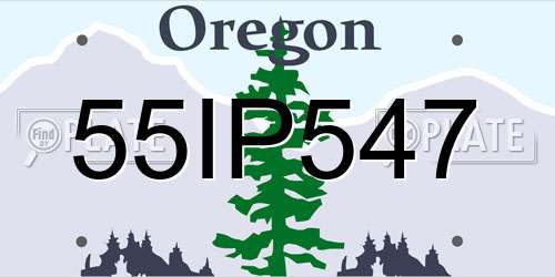 55IP547 Oregon License Plate