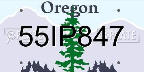 55IP847 Oregon License Plate