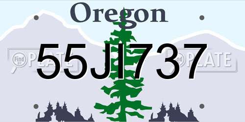 55JI737 Oregon License Plate