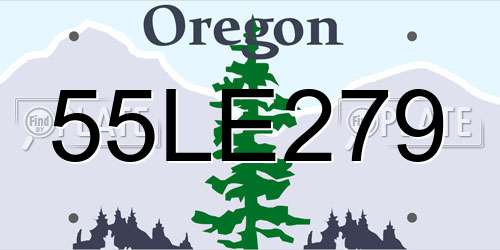 55LE279 Oregon License Plate