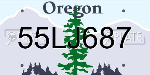 55LJ687 Oregon License Plate