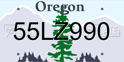 55LZ990 Oregon License Plate