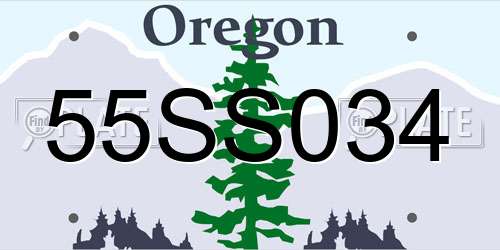 55SS034 Oregon License Plate