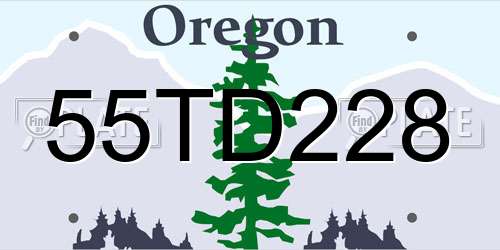 55TD228 Oregon License Plate