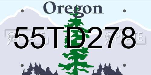 55TD278 Oregon License Plate