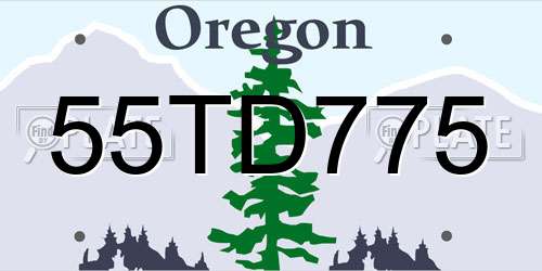 55TD775 Oregon License Plate