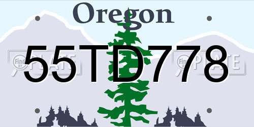 55TD778 Oregon License Plate