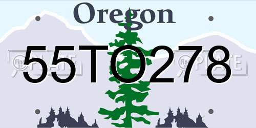 55TO278 Oregon License Plate