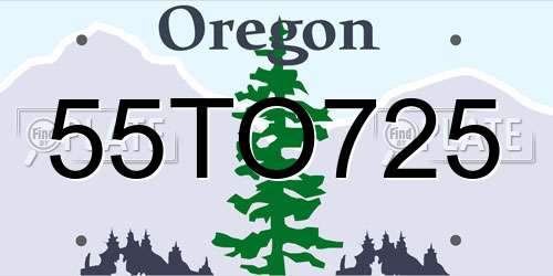 55TO725 Oregon License Plate