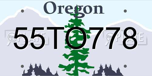 55TO778 Oregon License Plate