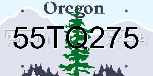 55TQ275 Oregon License Plate
