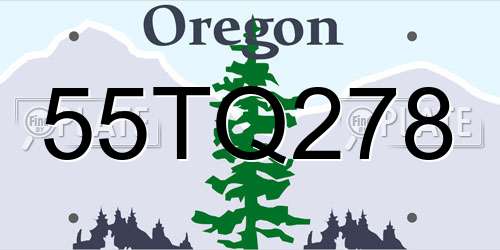 55TQ278 Oregon License Plate