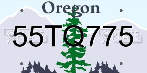 55TQ775 Oregon License Plate