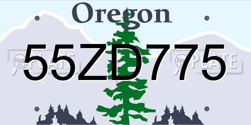 55ZD775 Oregon License Plate