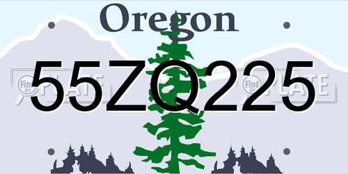 55ZQ225 Oregon License Plate