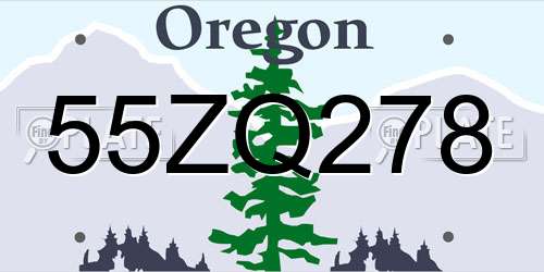 55ZQ278 Oregon License Plate