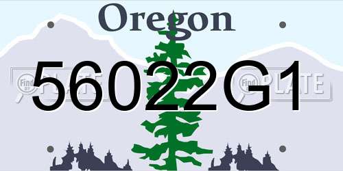 56022G1 Oregon License Plate