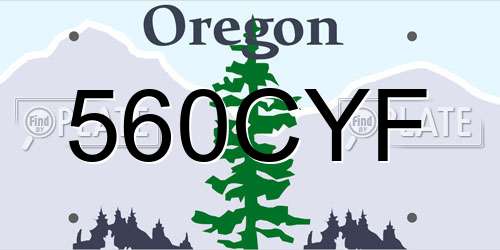 560CYF Oregon License Plate