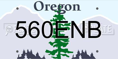 560ENB Oregon License Plate