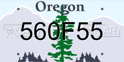 560F55 Oregon License Plate