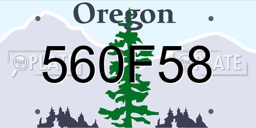560F58 Oregon License Plate