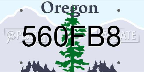 560FB8 Oregon License Plate