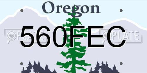 560FEC Oregon License Plate