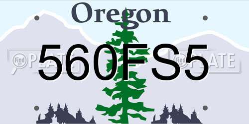 560FS5 Oregon License Plate