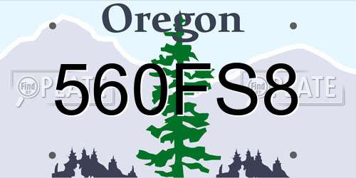 560FS8 Oregon License Plate