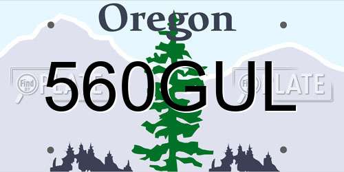 560GUL Oregon License Plate