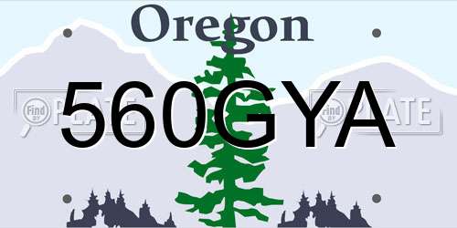 560GYA Oregon License Plate