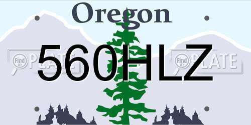 560HLZ Oregon License Plate