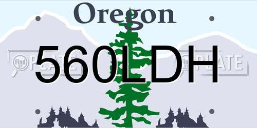 560LDH Oregon License Plate