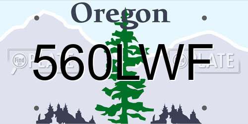 560LWF Oregon License Plate