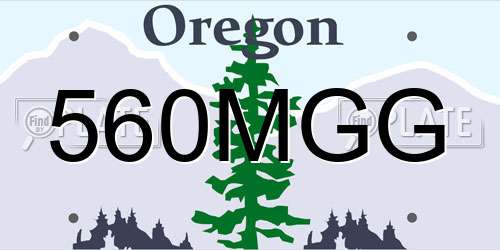 560MGG Oregon License Plate
