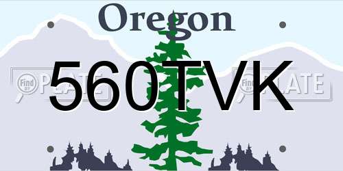 560TVK Oregon License Plate