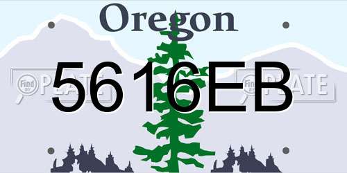5616EB Oregon License Plate