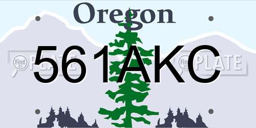 561AKC Oregon License Plate