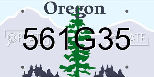 561G35 Oregon License Plate