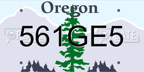 561GE5 Oregon License Plate