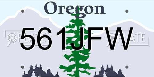 561JFW Oregon License Plate