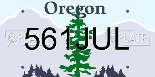 561JUL Oregon License Plate